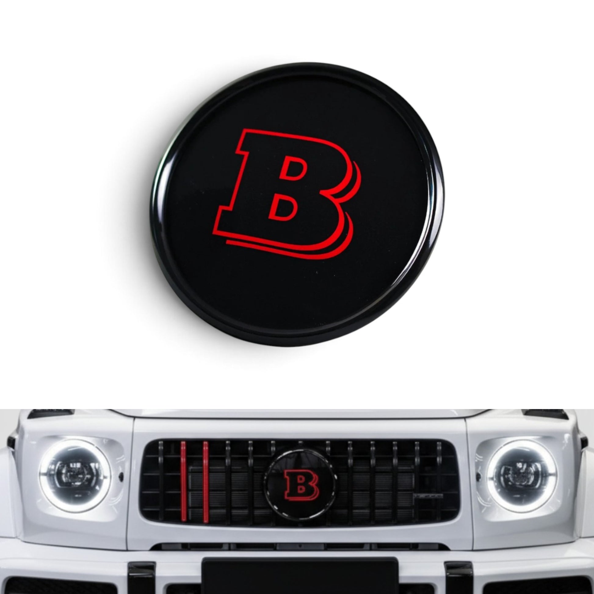 Brabus Red Front Grille Emblem for Mercedes G-Class W463A W465 G500 G63 (2018+)