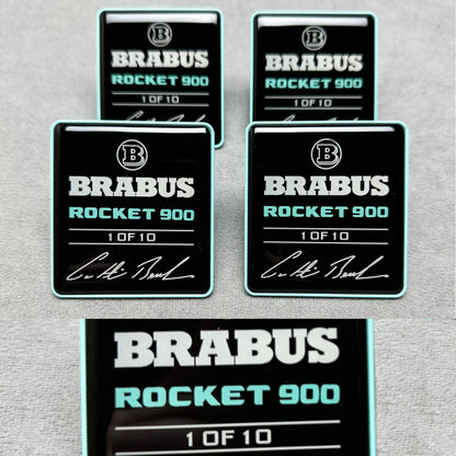 Brabus Rocket 900 black with Tiffany blue seat emblems – set of 4 for Mercedes