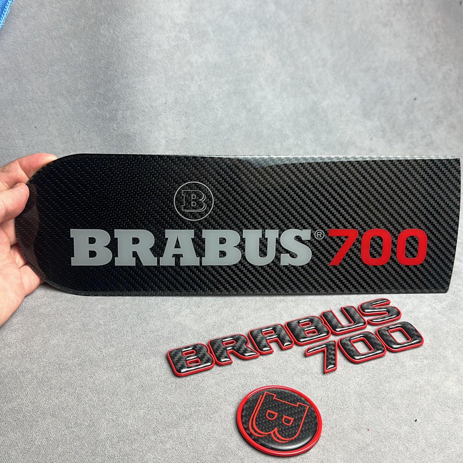 "Brabus 700 red emblem badge set carbon plastic metal for Mercedes G-Wagon W463A W465
