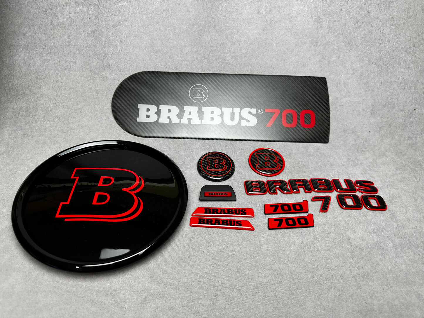"Brabus 700 red emblem badge set carbon plastic metal for Mercedes G-Wagon W463A W465