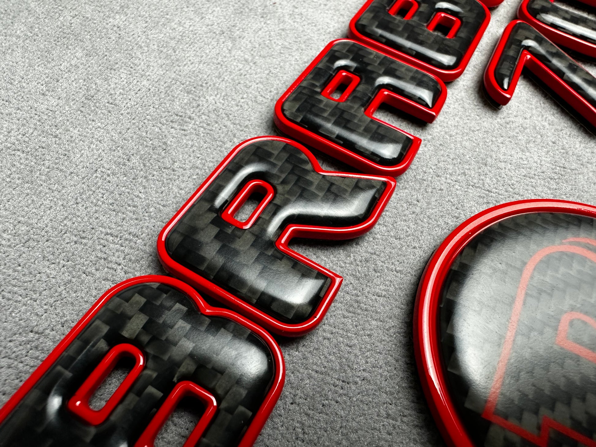 "Brabus 700 red emblem badge set carbon plastic metal for Mercedes G-Wagon W463A W465