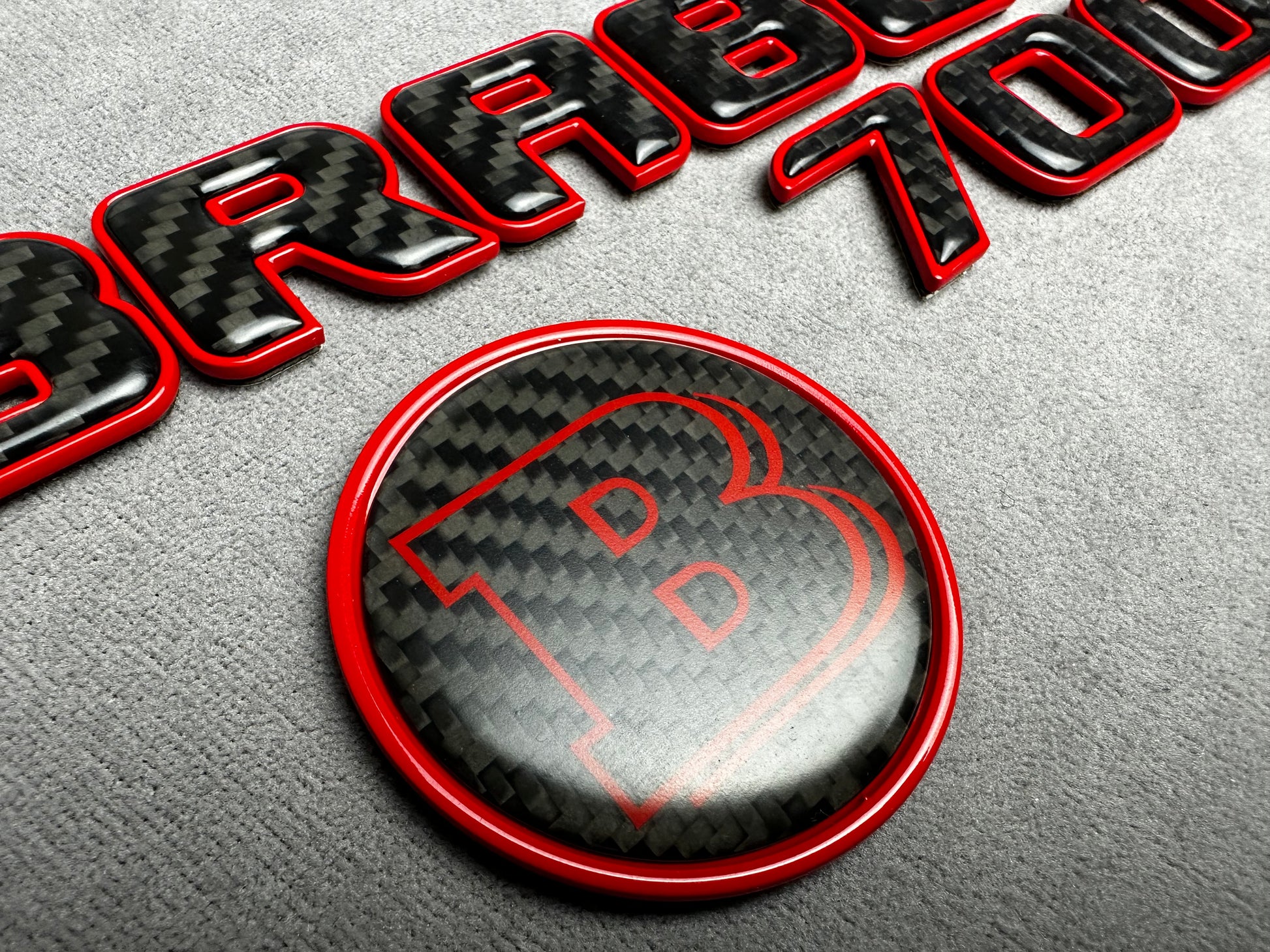 "Brabus 700 red emblem badge set carbon plastic metal for Mercedes G-Wagon W463A W465