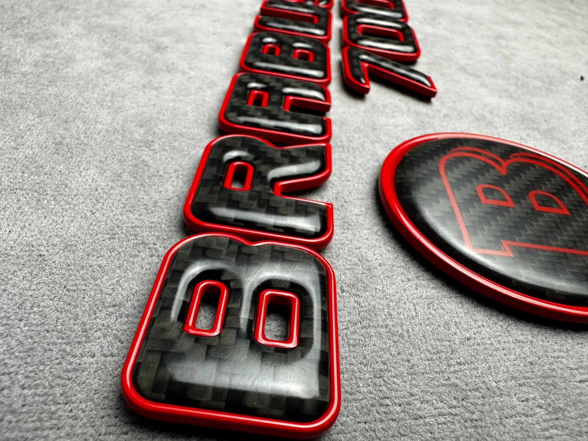 "Brabus 700 red emblem badge set carbon plastic metal for Mercedes G-Wagon W463A W465