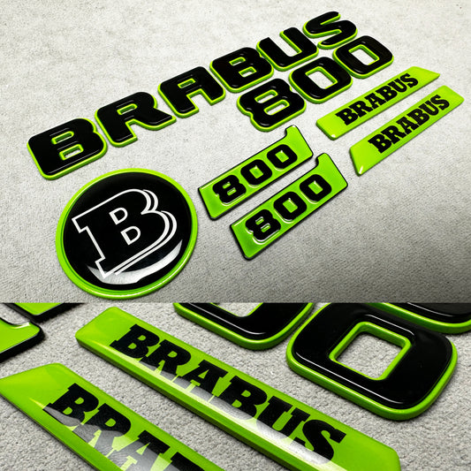 Brabus 800 Light Green with Black Metallic Emblem Badge Set for Mercedes W465 G-Wagon – high-quality metal construction with premium styling