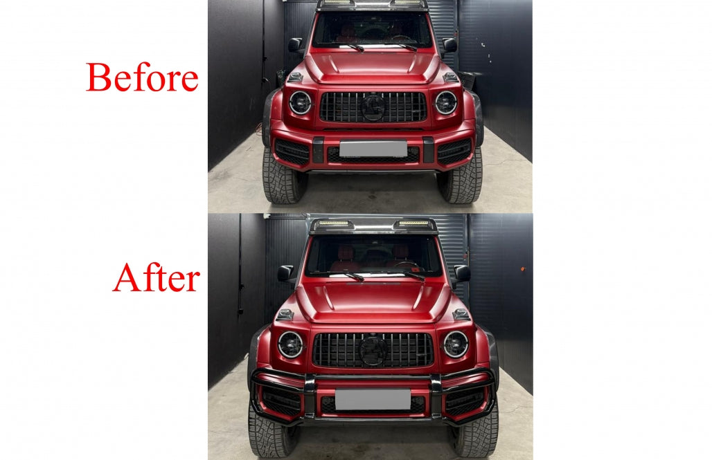 Bull Bar Front Guard G63 Design Piano Black for Mercedes G-Class W463 W464 Facelift (2018–Up)