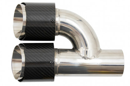 Carbon Fiber Exhaust Muffler Tips polished look, universal fit with 6.3 cm inlet