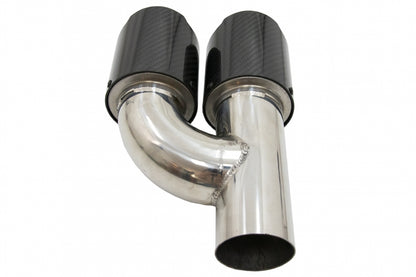 Carbon Fiber Exhaust Muffler Tips polished look, universal fit with 6.3 cm inlet