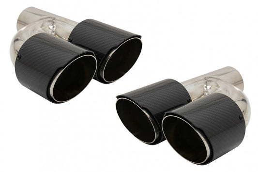 Carbon Fiber Exhaust Muffler Tips Polished Style 6.3cm Inlet – Universal Fit