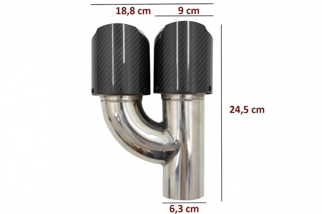 Carbon Fiber Exhaust Muffler Tips Polished Style 6.3cm Inlet – Universal Fit