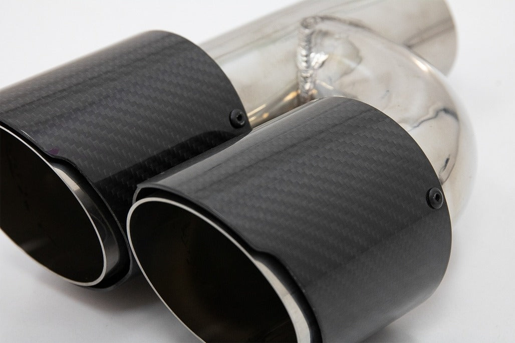 Carbon Fiber Exhaust Muffler Tips Polished Style 6.3cm Inlet – Universal Fit