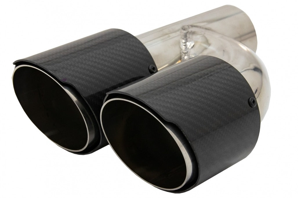 Carbon Fiber Exhaust Muffler Tips Polished Style 6.3cm Inlet – Universal Fit