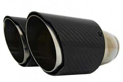 Carbon Fiber Exhaust Muffler Tips Polished Style 6.3cm Inlet – Universal Fit