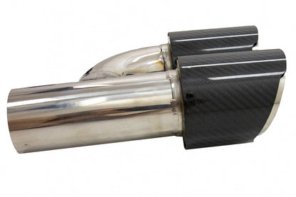Carbon Fiber Exhaust Muffler Tips Polished Style 6.3cm Inlet – Universal Fit