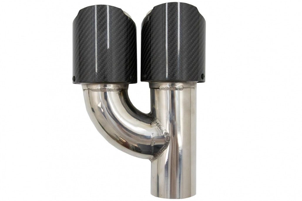 Carbon Fiber Exhaust Muffler Tips Polished Style 6.3cm Inlet – Universal Fit