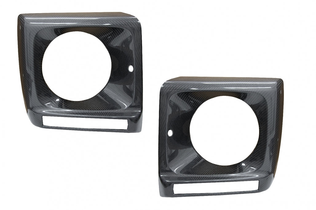 Carbon Fiber Headlight Covers G65 Design for Mercedes G-Class W463 (1989–2018)