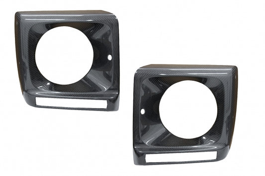 Carbon Fiber Headlight Covers G65 Design for Mercedes G-Class W463 (1989–2018)