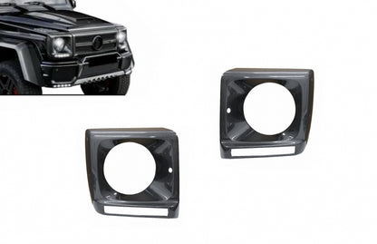 Carbon Fiber Headlight Covers G65 Design for Mercedes G-Class W463 (1989–2018)