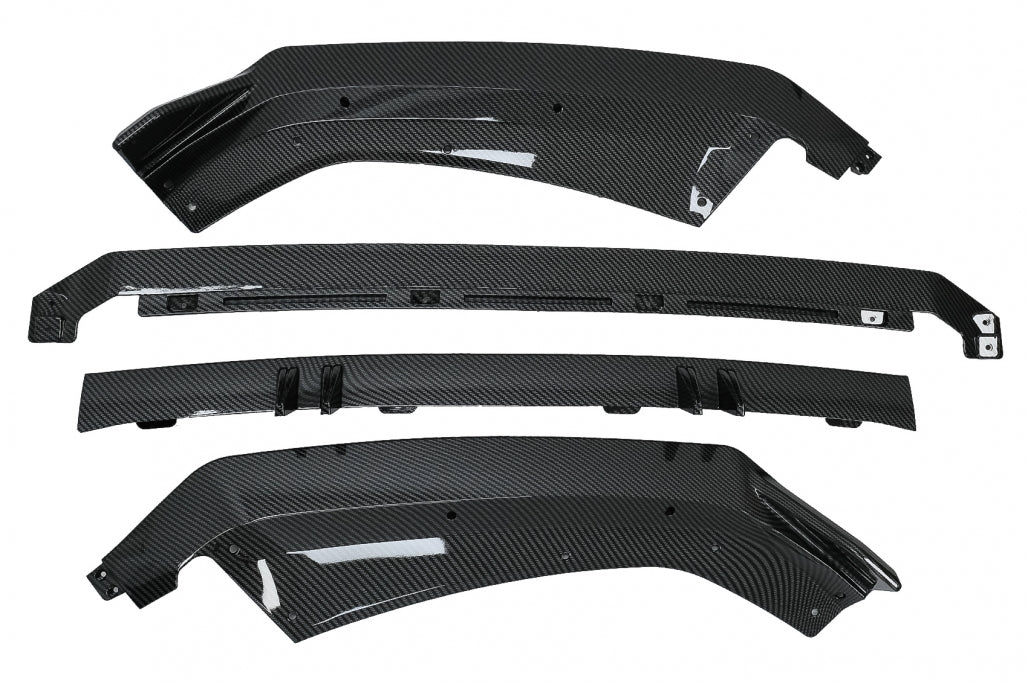 Carbon Look Front Bumper Spoiler Lip Add-On for Audi A4 B9 8W S-Line (2016–2018)
