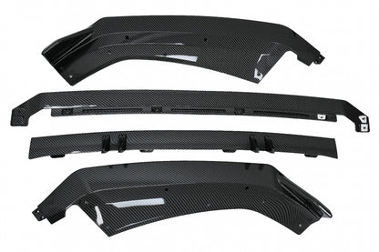 Carbon Look Front Bumper Spoiler Lip Add-On for Audi A4 B9 8W S-Line (2016–2018)