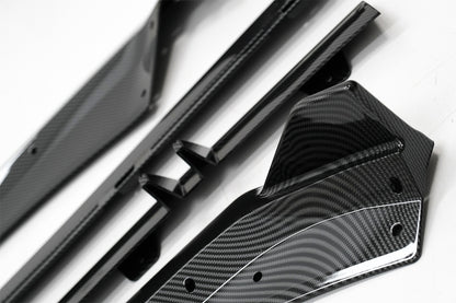 Carbon Look Front Bumper Spoiler Lip Add-On for Audi A4 B9 8W S-Line (2016–2018)