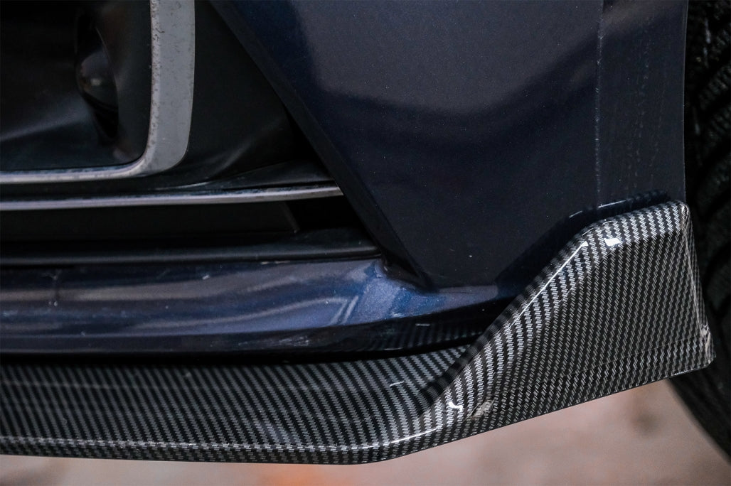 Carbon Look Front Bumper Spoiler Lip Add-On for Audi A4 B9 8W S-Line (2016–2018)