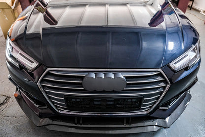 Carbon Look Front Bumper Spoiler Lip Add-On for Audi A4 B9 8W S-Line (2016–2018)