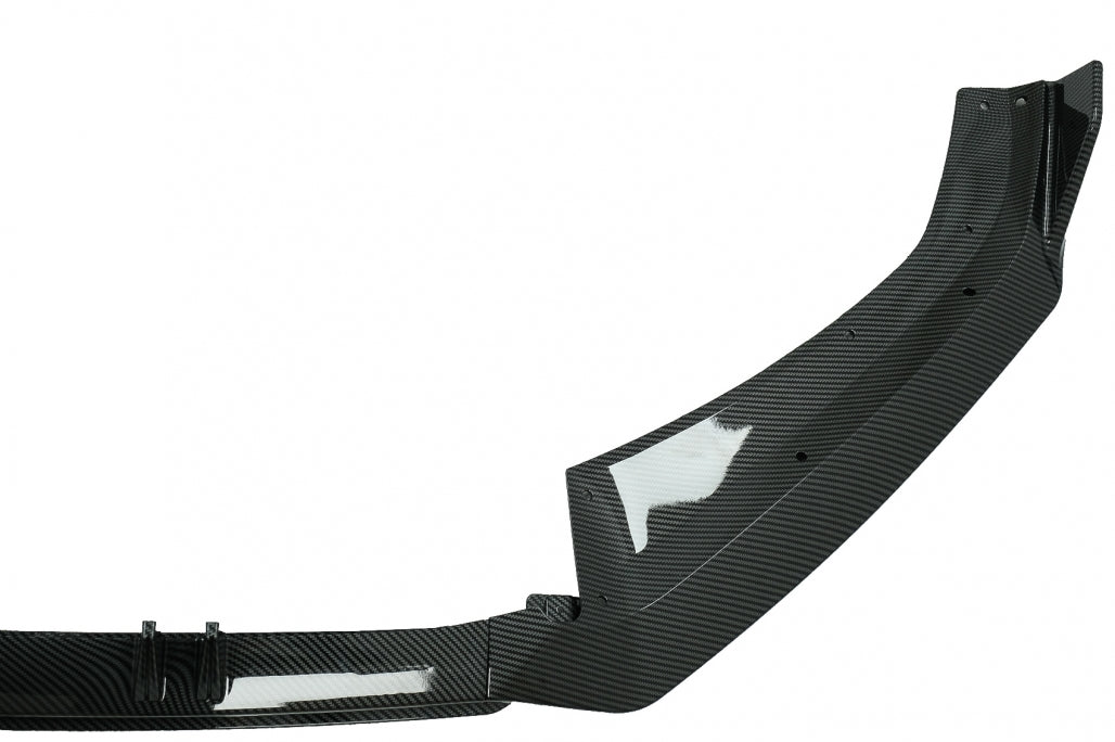 Carbon Look Front Bumper Spoiler Lip Add-On for Audi A4 B9 8W S-Line (2016–2018)
