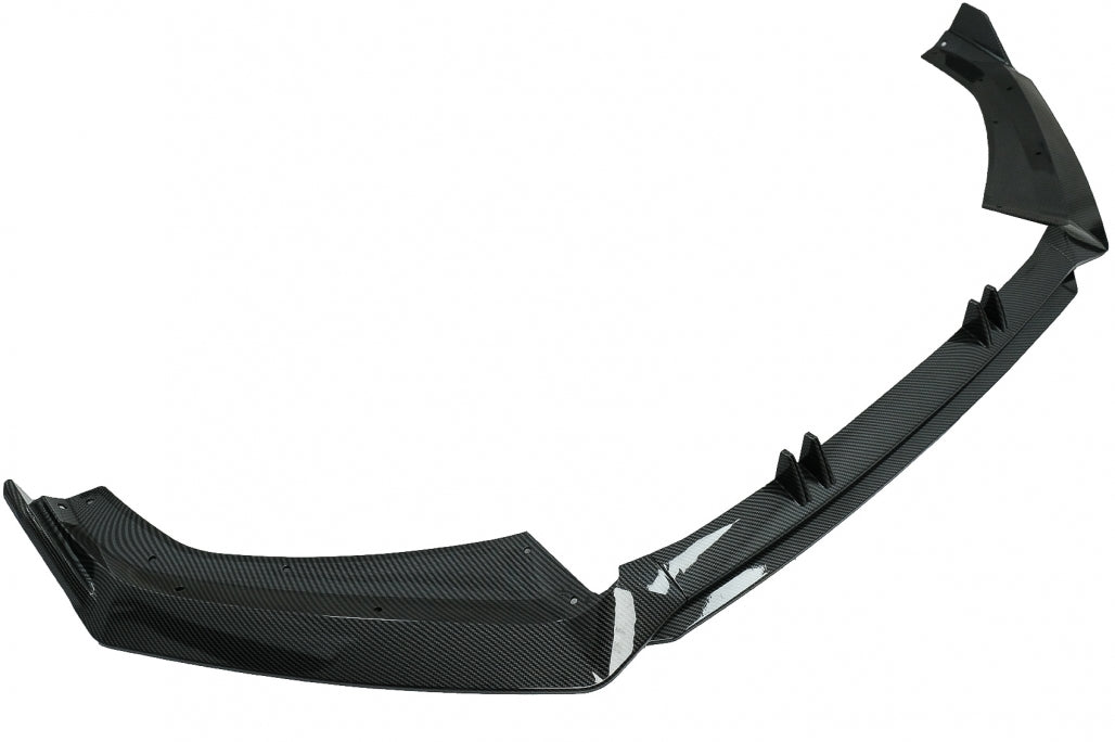 Carbon Look Front Bumper Spoiler Lip Add-On for Audi A4 B9 8W S-Line (2016–2018)
