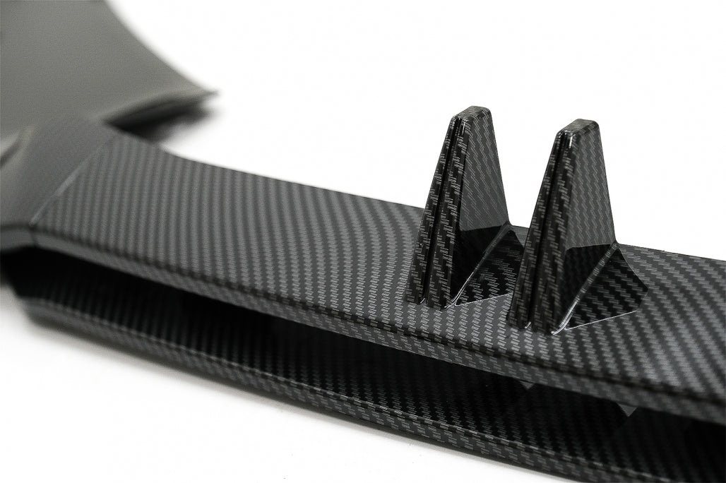 Carbon Look Front Bumper Spoiler Lip Add-On for Audi A4 B9 8W S-Line (2016–2018)