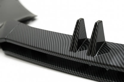 Carbon Look Front Bumper Spoiler Lip Add-On for Audi A4 B9 8W S-Line (2016–2018)