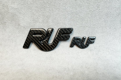 Solid carbon badge set for Porsche tuning builds