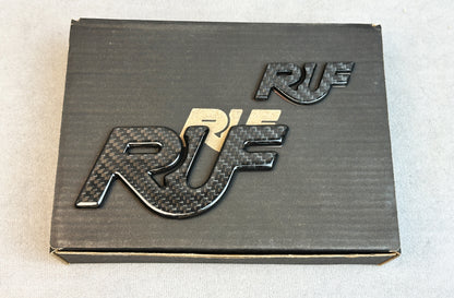 Modern carbon styling for RUF Porsche badges