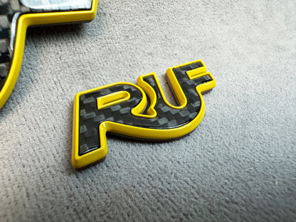 Porsche 911 Turbo with high-gloss RUF yellow badges