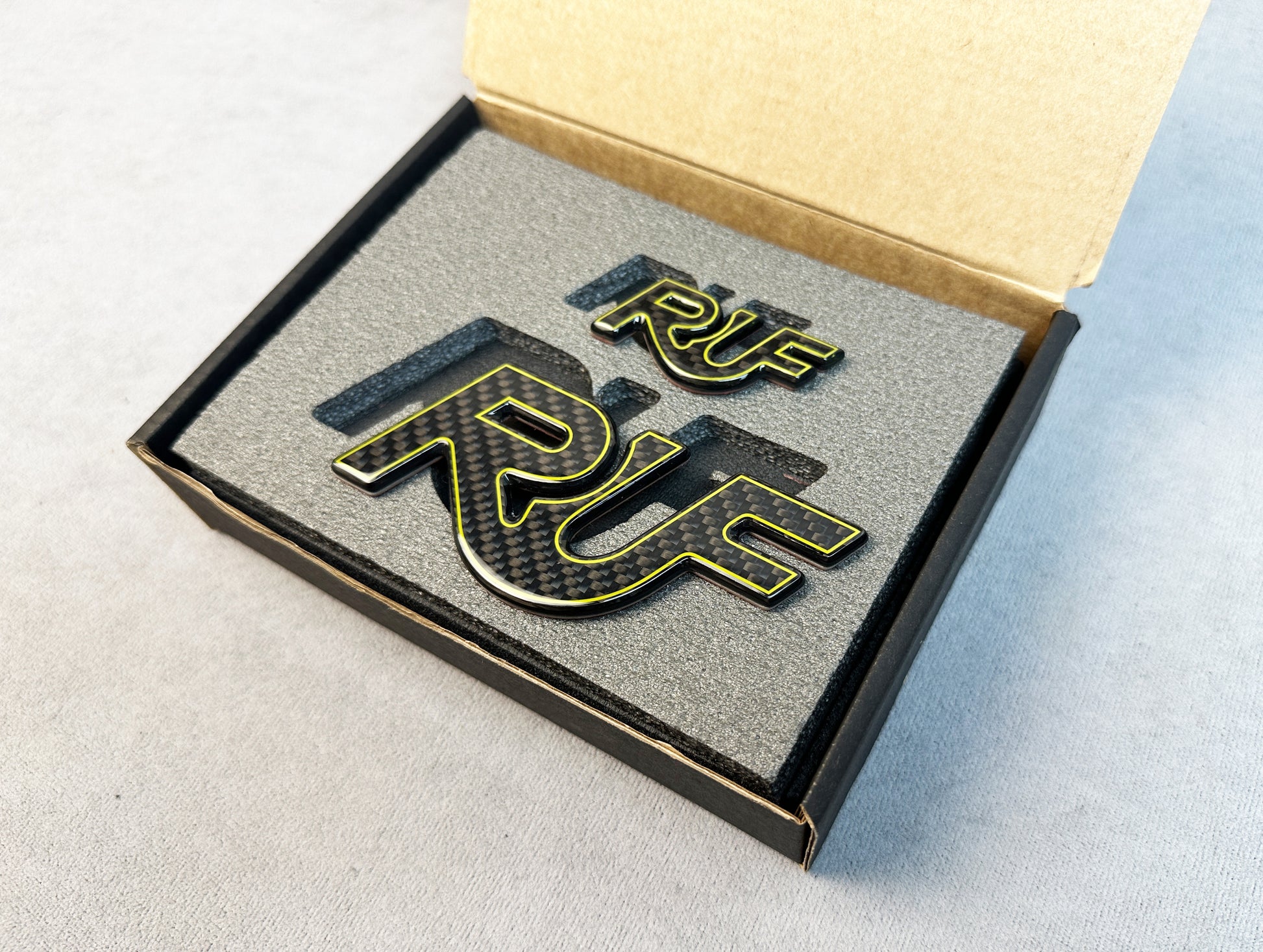RUF yellow carbon badge for Porsche 993 side fender