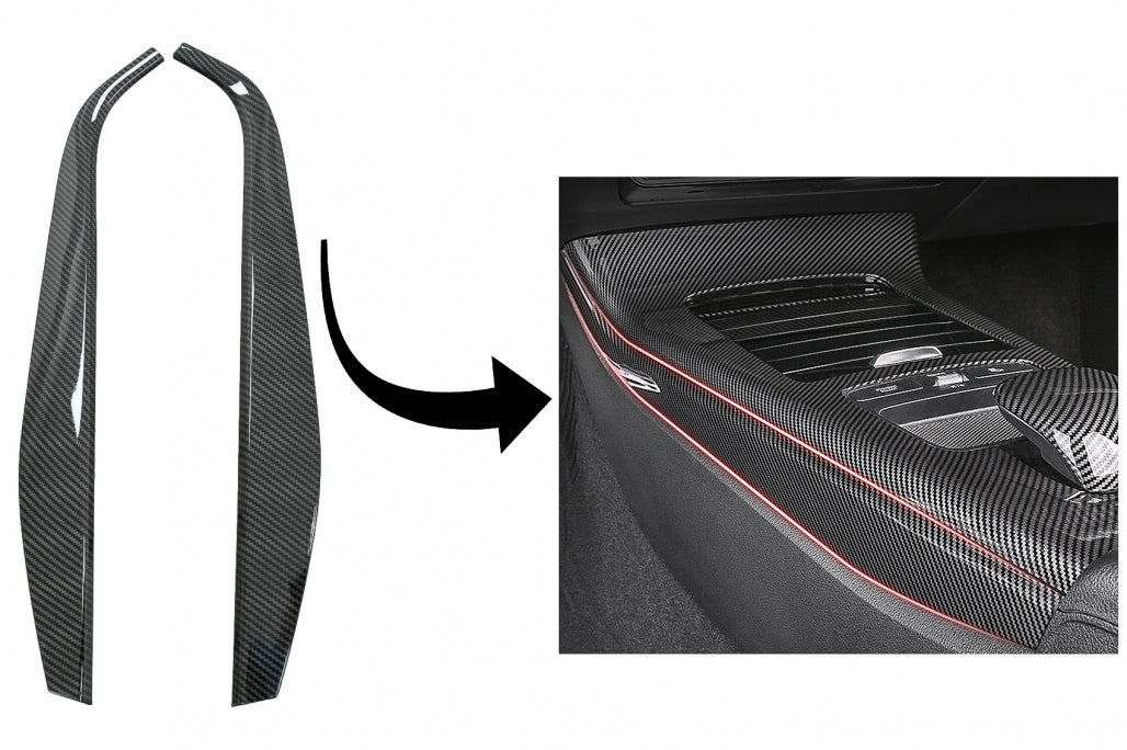 Center Console Side Trim Covers Carbon Fiber Look for Mercedes A-Class W177 V177 (2018–Up)
