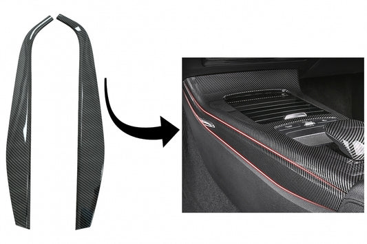 Center Console Side Trim Covers Carbon Fiber Look for Mercedes A-Class W177 V177 (2018–Up)