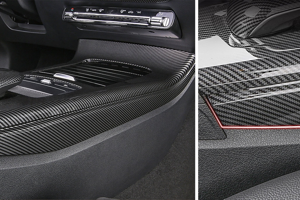 Center Console Side Trim Covers Carbon Fiber Look for Mercedes A-Class W177 V177 (2018–Up)
