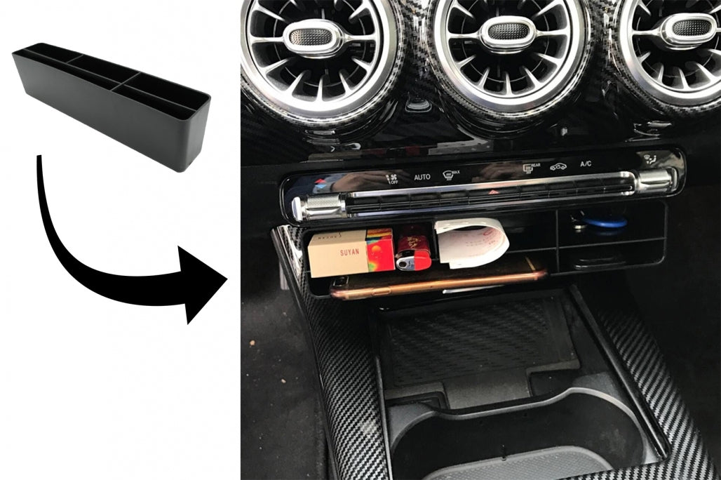 Center Console Storage Box Black for Mercedes A-Class W177 V177 (2018–Up)