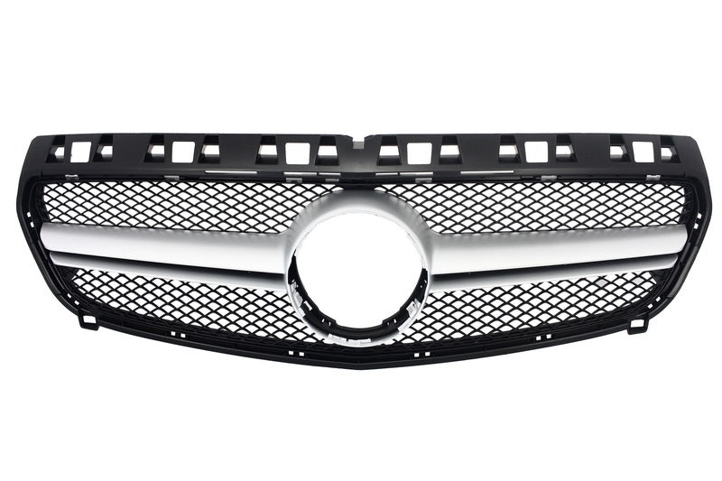 Central Grille A45 Design Silver for Mercedes A-Class W176 (2012–08/2015)