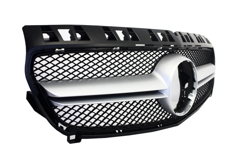 Central Grille A45 Design Silver for Mercedes A-Class W176 (2012–08/2015)