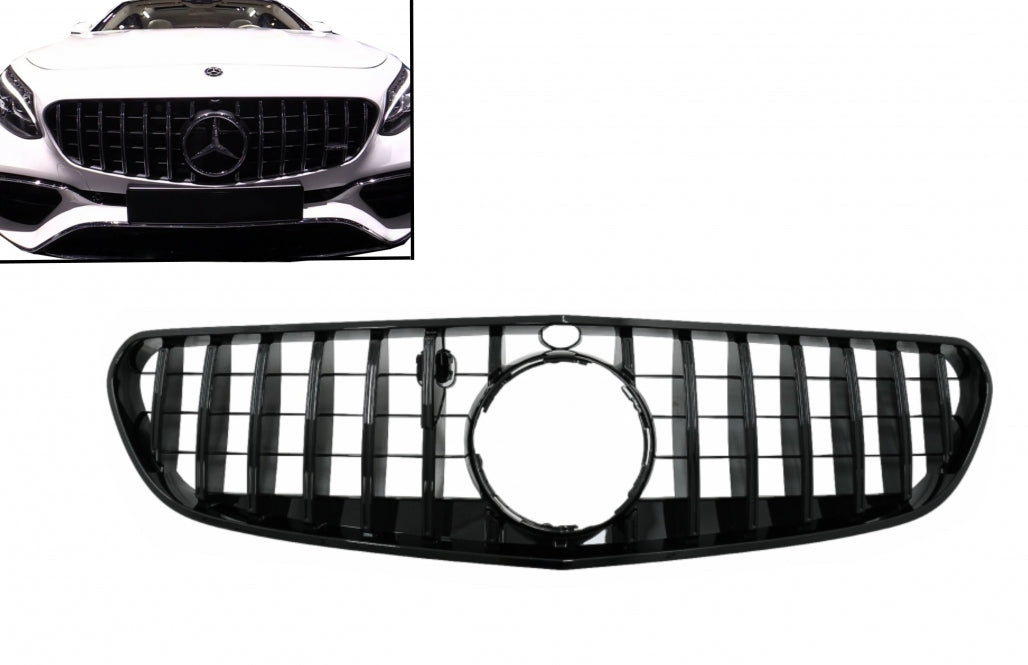 Central Grille GT-R Panamericana All Black for Mercedes S-Class Coupe C217 Cabrio A217 (2014–2017)