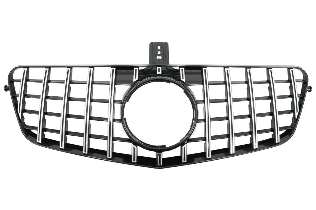 Central Grille GT-R Panamericana Black Chrome for Mercedes E-Class W212 S212 (2009–2013)