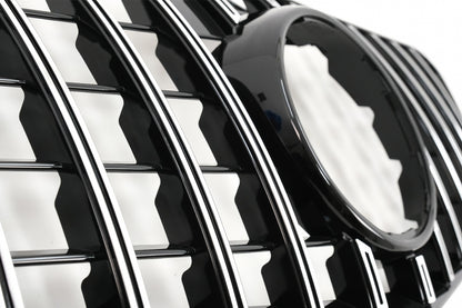 Central Grille GT-R Panamericana Black Chrome for Mercedes E-Class W212 S212 (2009–2013)