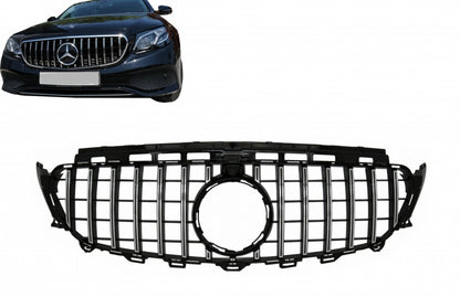 Central Grille GT-R Panamericana Black Chrome for Mercedes E-Class W213 S213 C238 A238 (2016–2019)