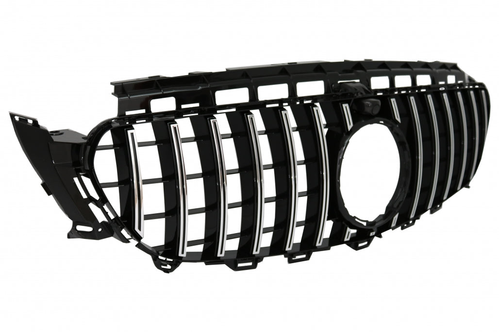 Central Grille GT-R Panamericana Black Chrome for Mercedes E-Class W213 S213 C238 A238 (2016–2019)