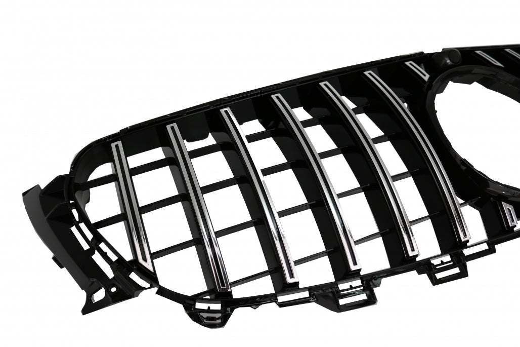 Central Grille GT-R Panamericana Black Chrome for Mercedes E-Class W213 S213 C238 A238 (2016–2019)