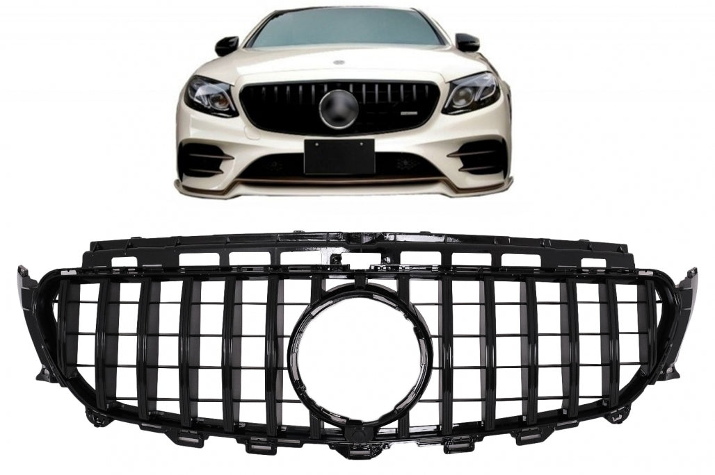 Central Grille GT-R Panamericana Black for Mercedes E-Class W213 S213 C238 A238 (2016–2019)