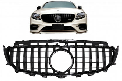 Central Grille GT-R Panamericana Black for Mercedes E-Class W213 S213 C238 A238 (2016–2019)