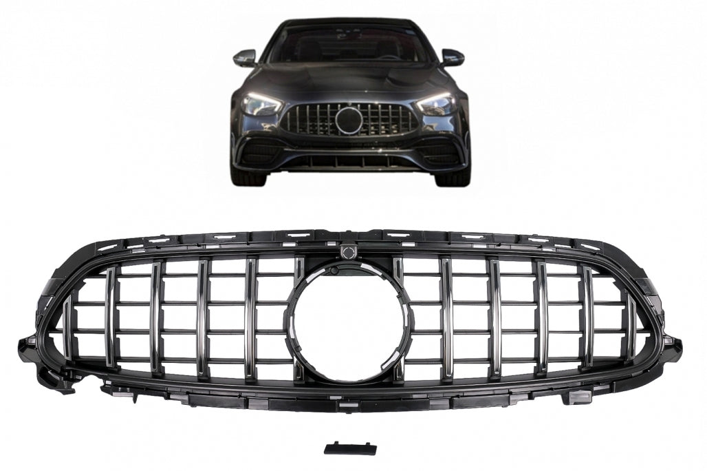 Central Grille GT-R Panamericana Chrome for Mercedes E-Class W213 S213 C238 A238 Facelift (2020–Up)