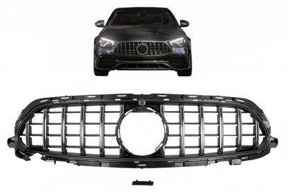 Central Grille GT-R Panamericana Chrome for Mercedes E-Class W213 S213 C238 A238 Facelift (2020–Up)